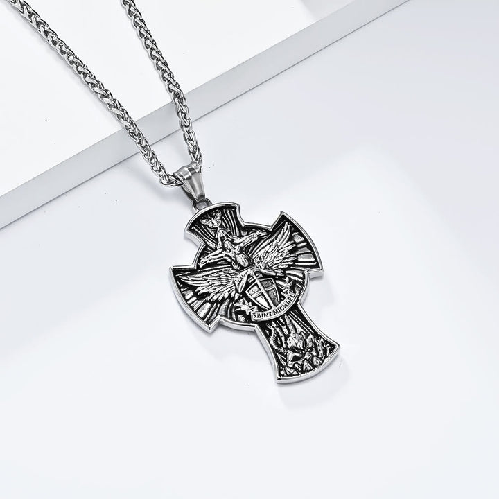 Classic Style Saint Michael Archangel Guardian Of Faith Pendant Necklace
