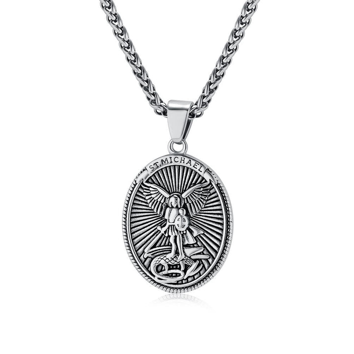 Classic Style Saint Michael Archangel Ephesians 6:10 Pendant Necklace