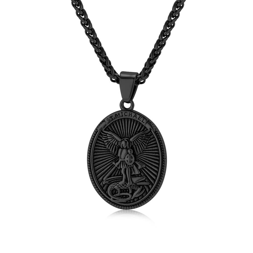 Classic Style Saint Michael Archangel Ephesians 6:10 Pendant Necklace