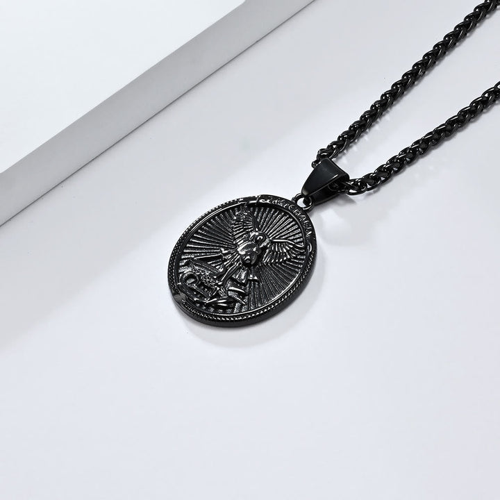 Classic Style Saint Michael Archangel Ephesians 6:10 Pendant Necklace