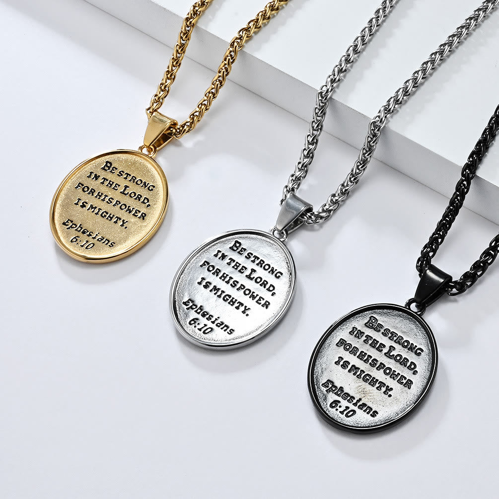 Classic Style Saint Michael Archangel Ephesians 6:10 Pendant Necklace