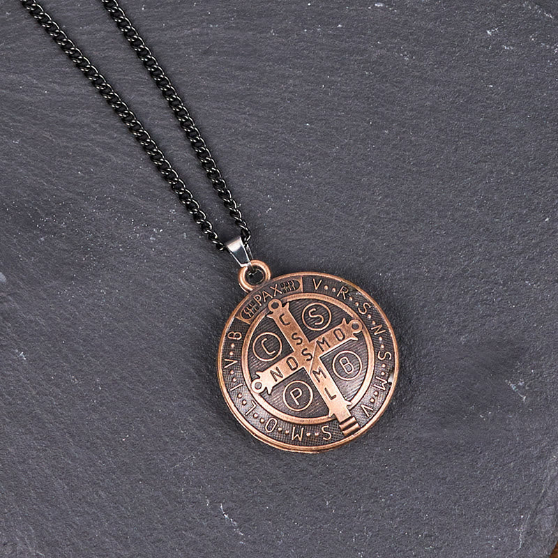 Classic Style Crafted St. Benedict Symbol Pendant Necklace(3 color)