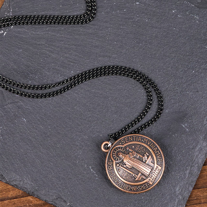 Classic Style Crafted St. Benedict Symbol Pendant Necklace(3 color)