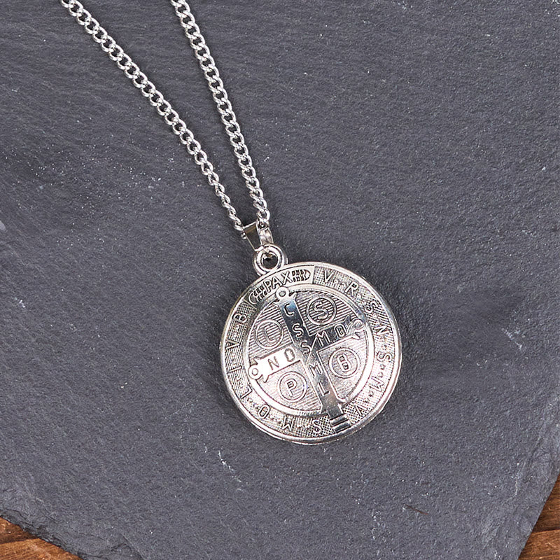 Classic Style Crafted St. Benedict Symbol Pendant Necklace(3 color)