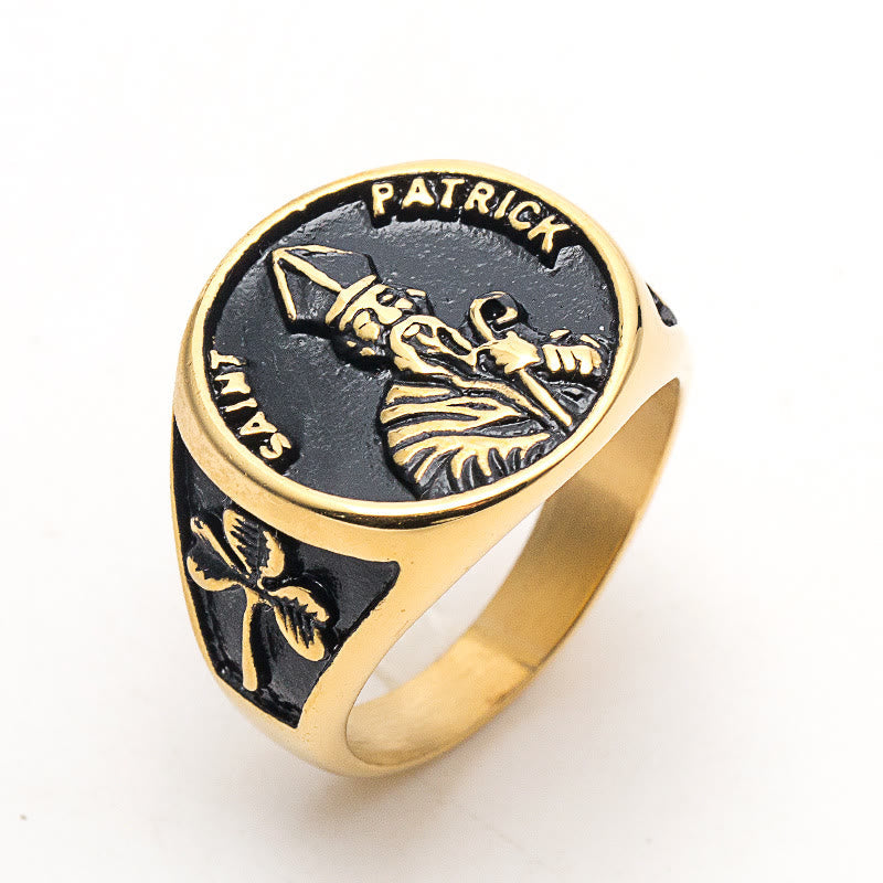 Classic Style Saint Patrick Stainless Steel Ring