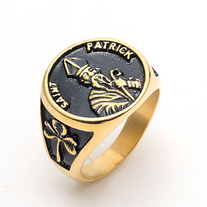 Classic Style Saint Patrick Stainless Steel Ring