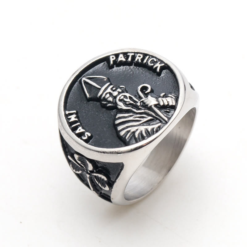 Classic Style Saint Patrick Stainless Steel Ring