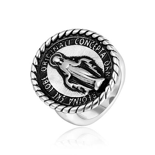 Classic Style Virgin Mary Medallion Blessing Ring