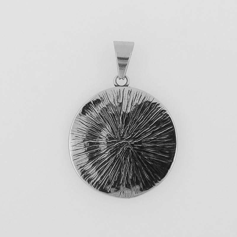 Retro Style Our Lady Virgin Marry Pattern Round Pendant Necklace