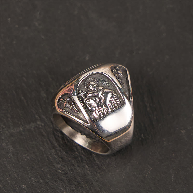 Classic Style St. Benedict Cross Divine Faith Ring