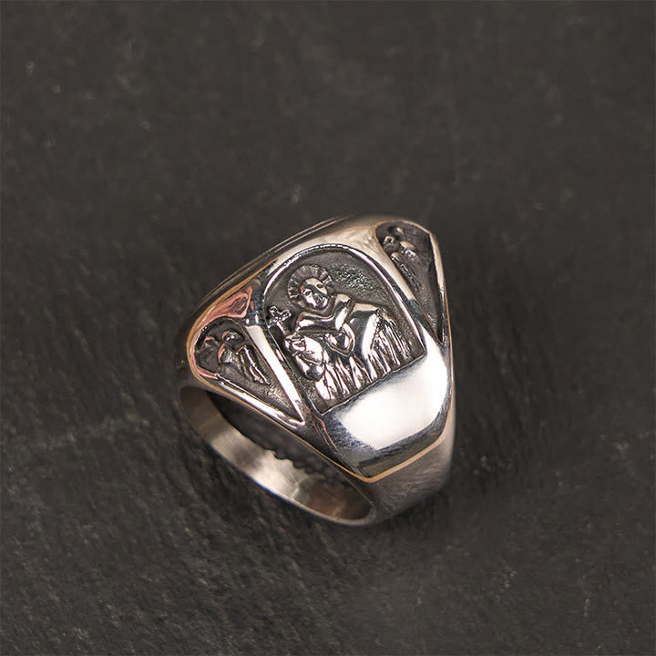 Classic Style St. Benedict Cross Divine Faith Ring