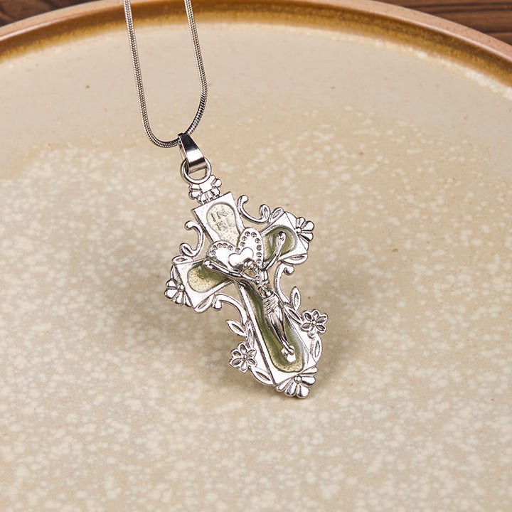 4 Color Classic Style Jesus Cross Faith Crucifix Pendant Necklace