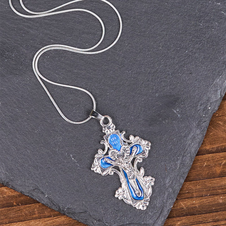 4 Color Classic Style Jesus Cross Faith Crucifix Pendant Necklace
