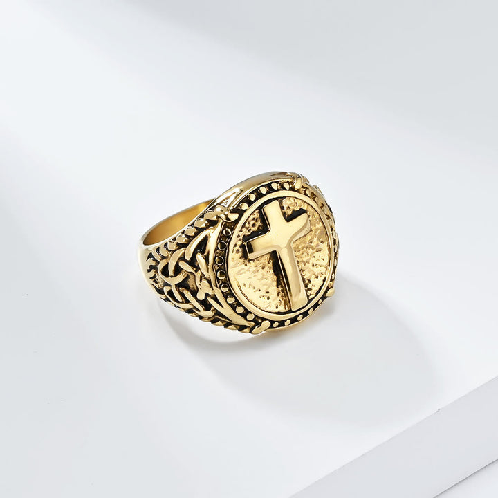 Minimalist Style Cross Divine Faith Heavy Duty Ring
