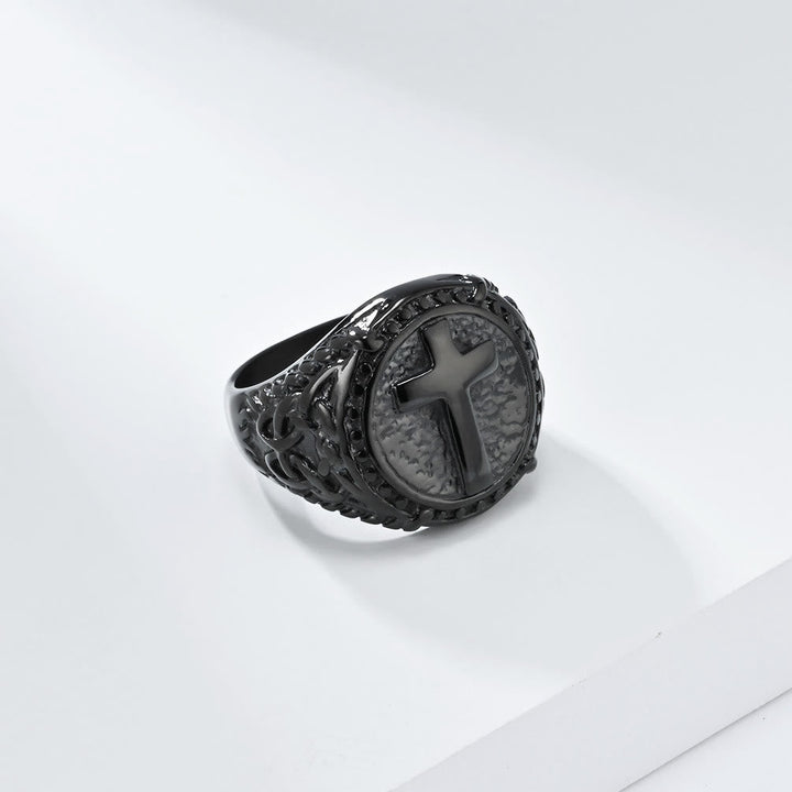 Minimalist Style Cross Divine Faith Heavy Duty Ring
