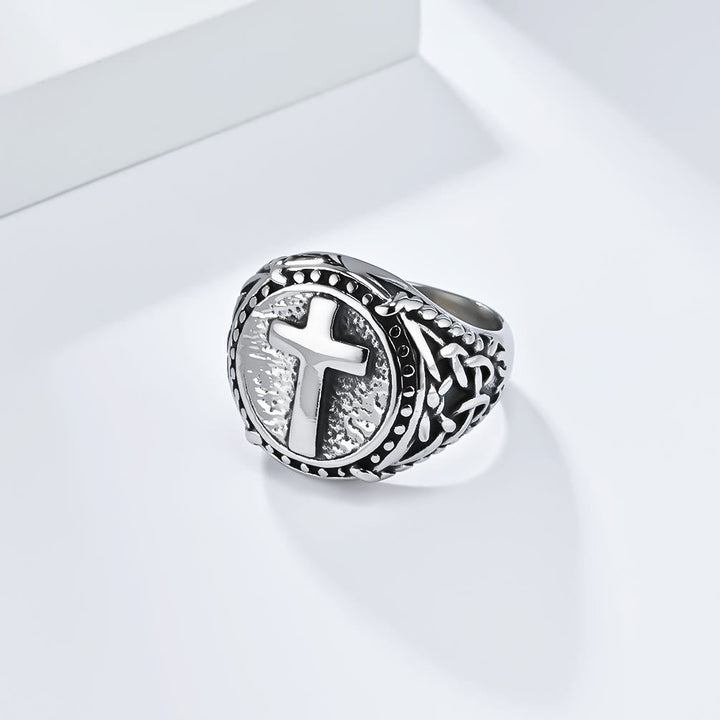 Minimalist Style Cross Divine Faith Heavy Duty Ring