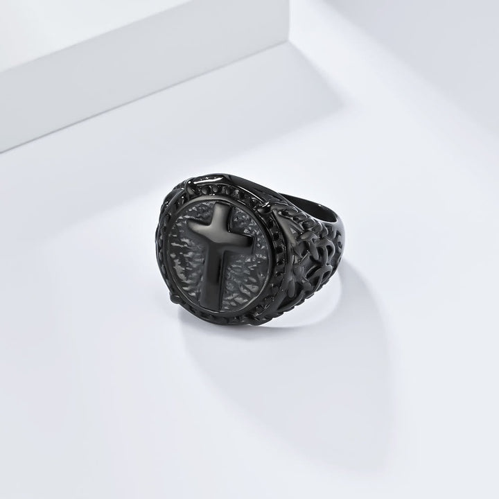 Minimalist Style Cross Divine Faith Heavy Duty Ring