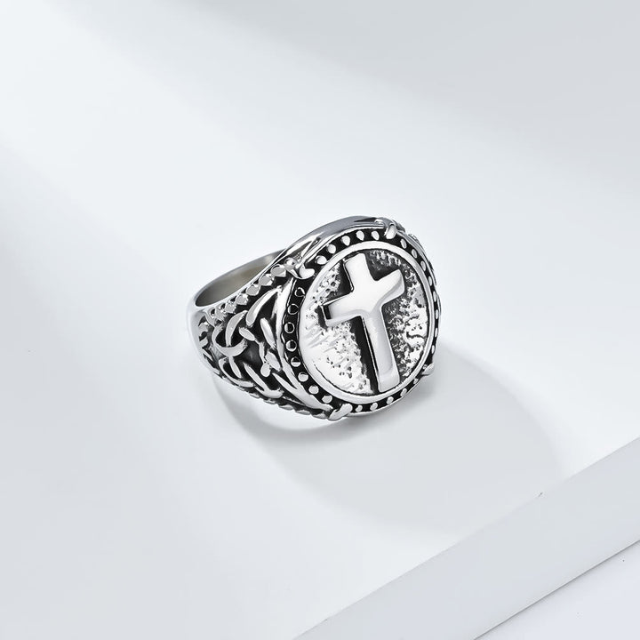 Minimalist Style Cross Divine Faith Heavy Duty Ring