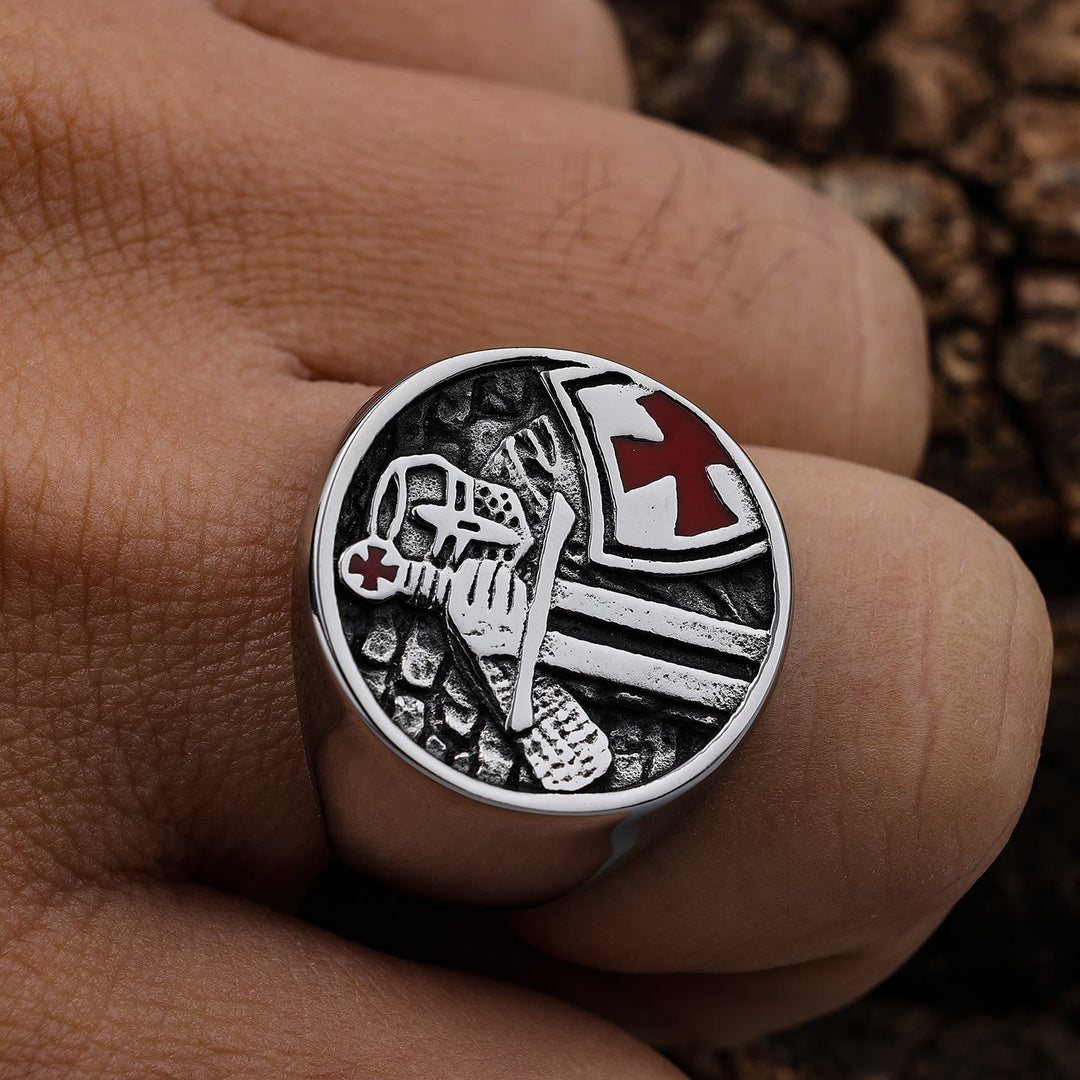 Retro Classic Style Knights Templar Cross Divine Faith Ring