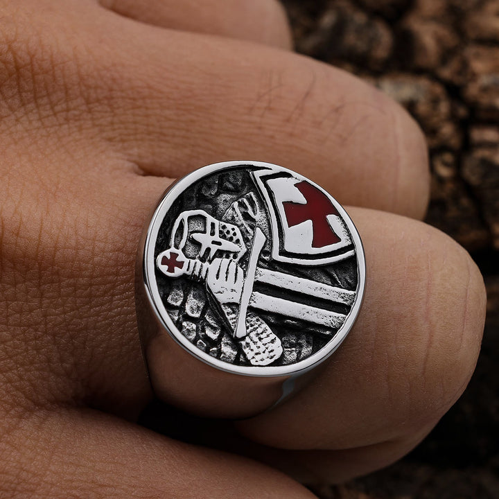 Retro Classic Style Knights Templar Cross Divine Faith Ring
