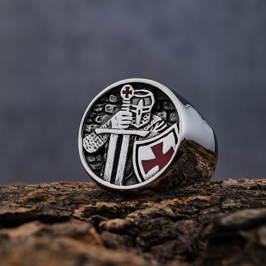 Retro Classic Style Knights Templar Cross Divine Faith Ring
