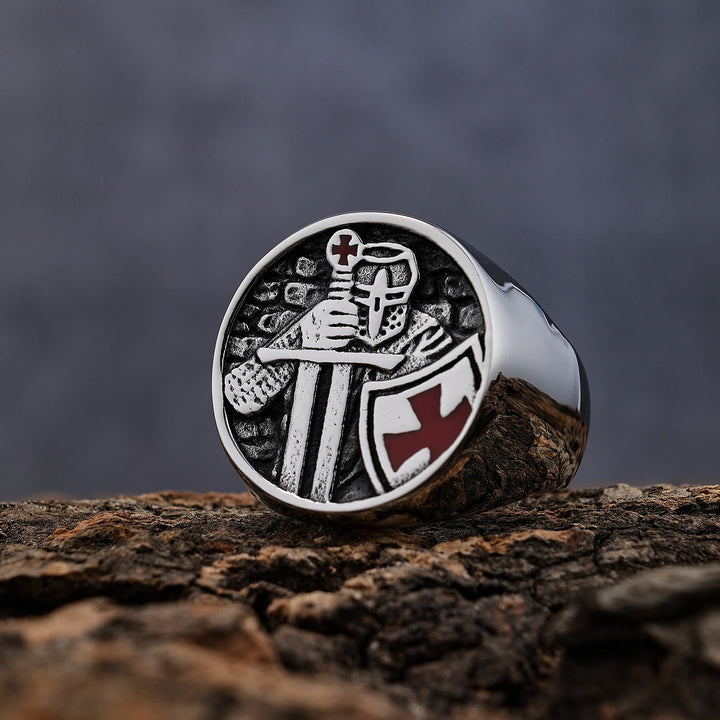 Retro Classic Style Knights Templar Cross Divine Faith Ring
