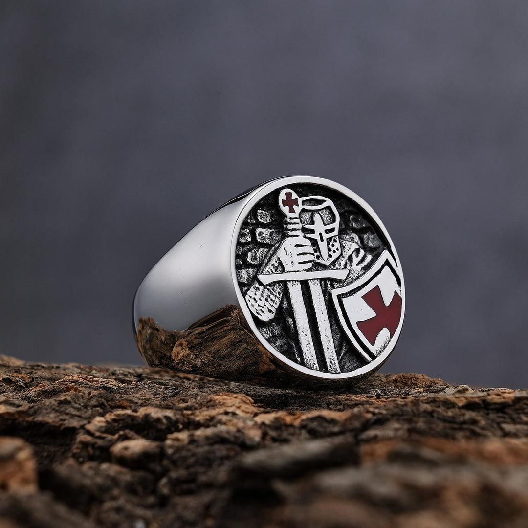 Retro Classic Style Knights Templar Cross Divine Faith Ring