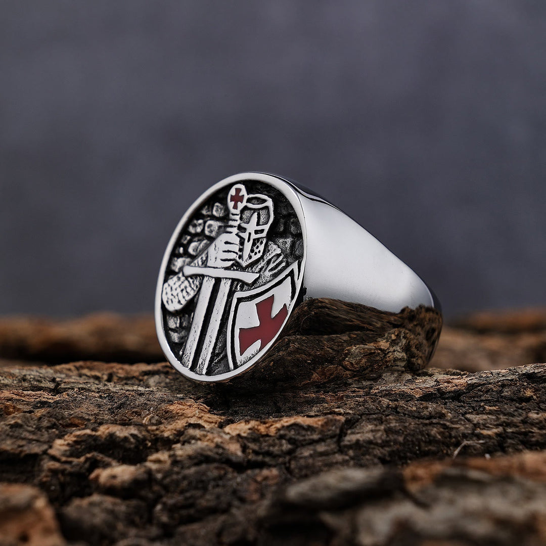 Retro Classic Style Knights Templar Cross Divine Faith Ring
