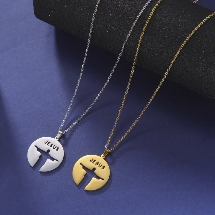 Round Jesus Pendant Necklace