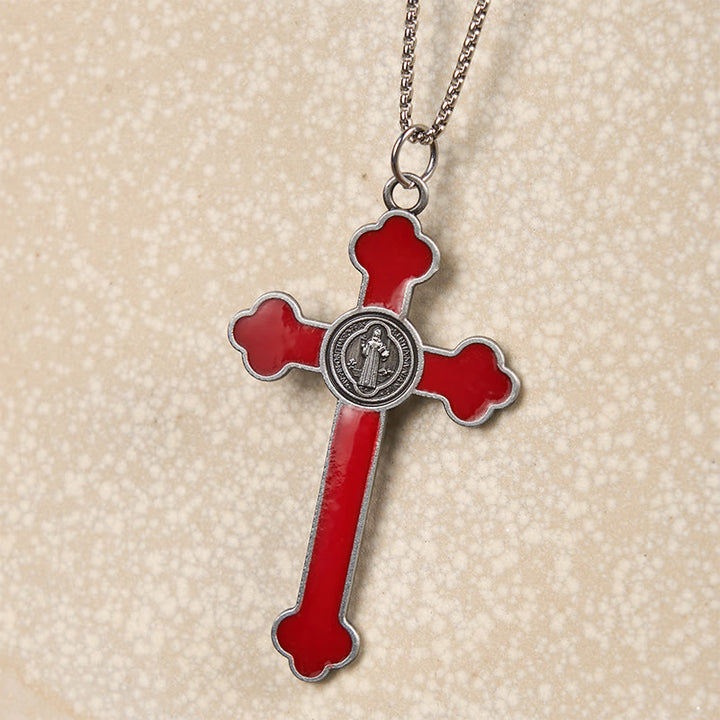 Multicolor Retro Style Classical Crucifix Faith Protection Pendant Necklace