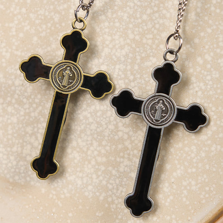 Multicolor Retro Style Classical Crucifix Faith Protection Pendant Necklace