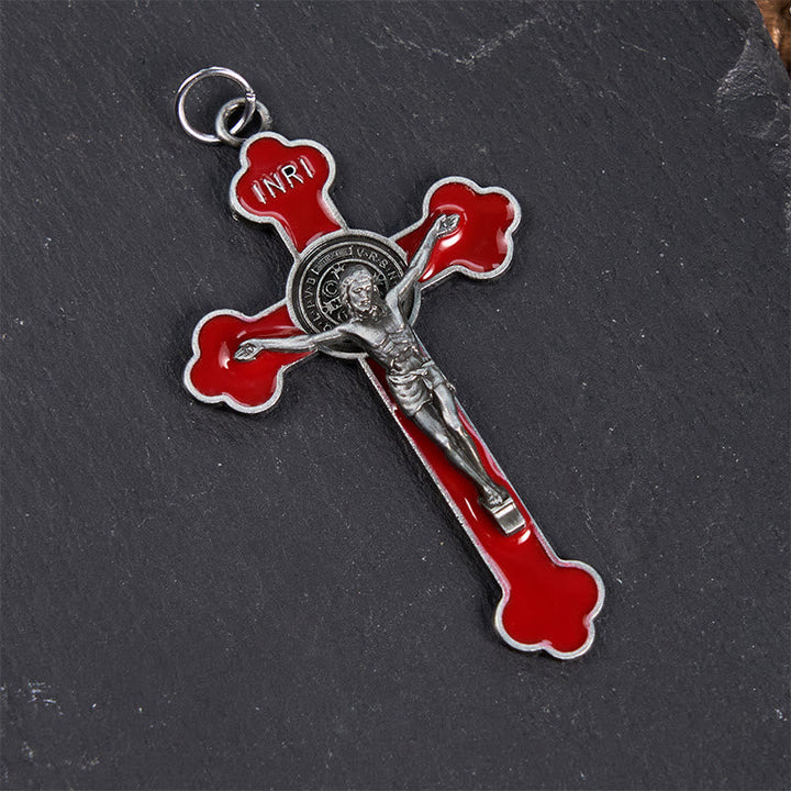 Multicolor Retro Style Classical Crucifix Faith Protection Pendant Necklace