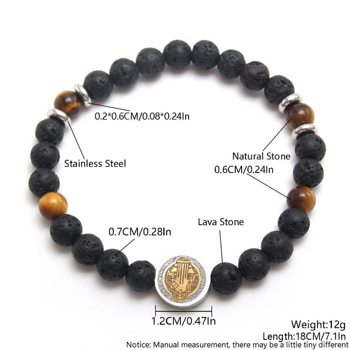 Volcanic Stone Yellow Tiger Eye St. Benedict Bracelet