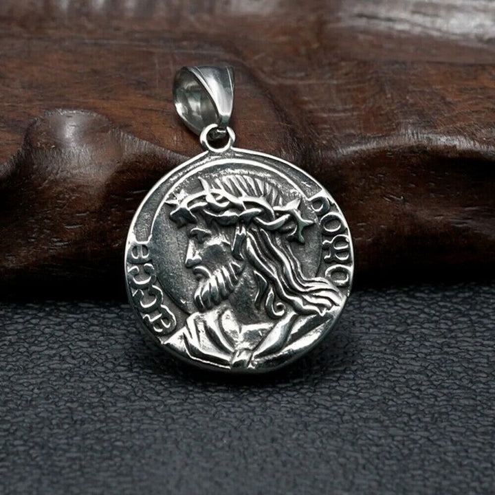 Classic Style Jesus & Mary Double-sides Icon Faith Pendant Necklace