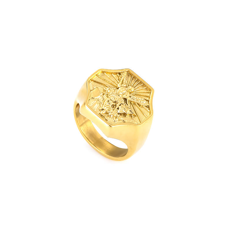 Exclusive Crafted Archangel St. Michael Ring - Expression of Daily Faith