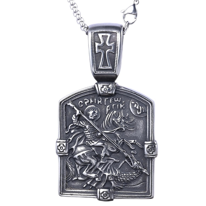 St. George Slaying the Dragon Necklace - A Symbol of Courage and Divine Protection