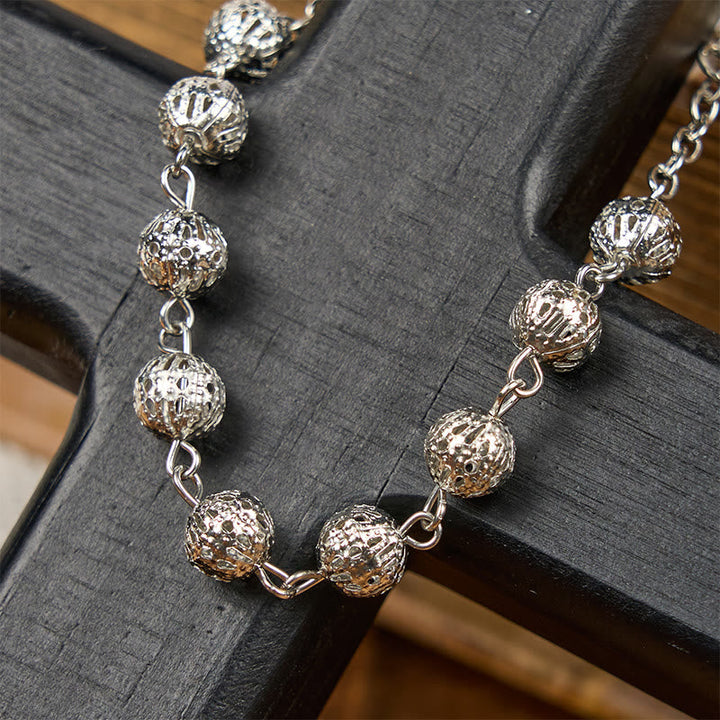 Miraculous Medal & Crucifix Adjustable Simple Casual Bracelet