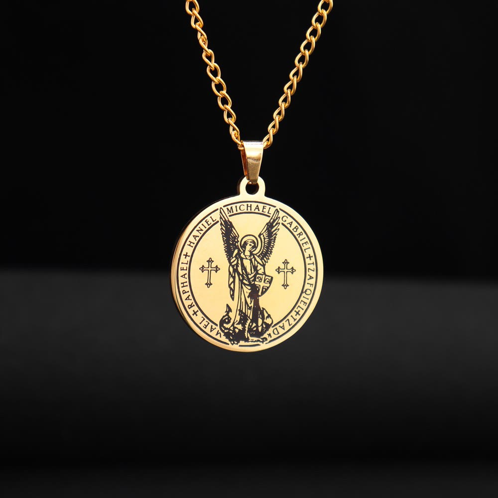 Archangel St. Michael Medallion Necklace - Connect with Celestial Guardians