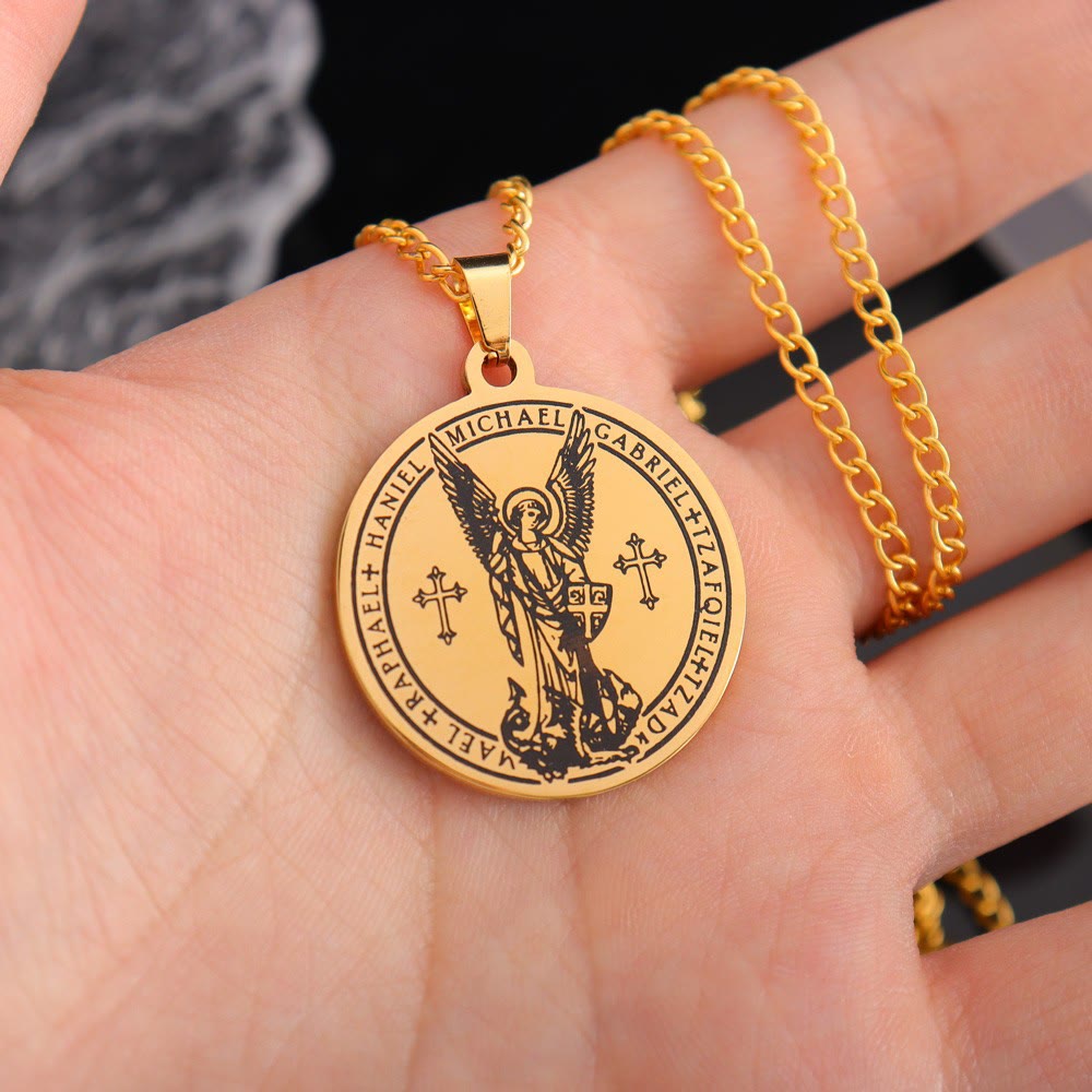 Archangel St. Michael Medallion Necklace - Connect with Celestial Guardians