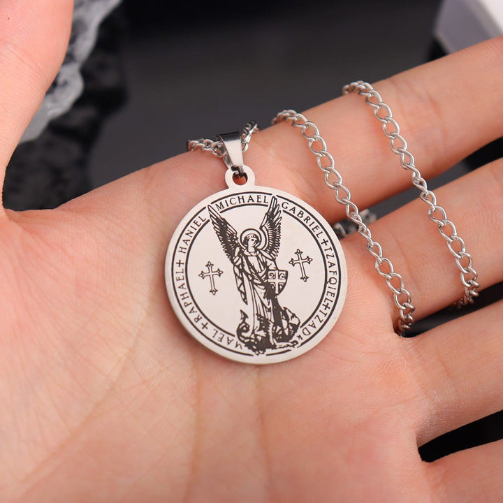 Archangel St. Michael Medallion Necklace - Connect with Celestial Guardians