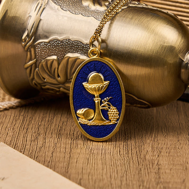 Red & Blue Eucharistic Chalice Necklace - Keep Your Faith Close