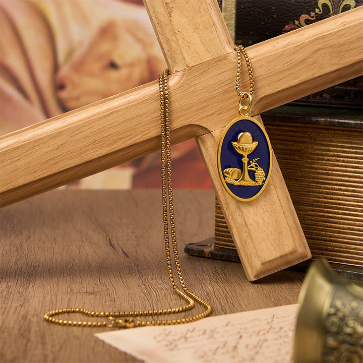 Red & Blue Eucharistic Chalice Necklace - Keep Your Faith Close