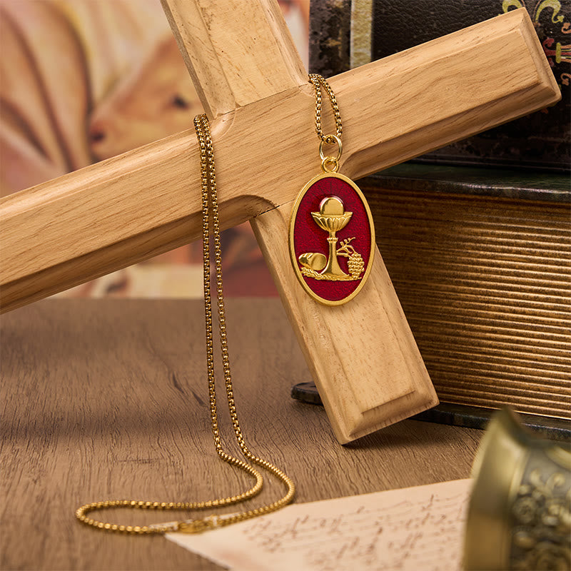 Red & Blue Eucharistic Chalice Necklace - Keep Your Faith Close