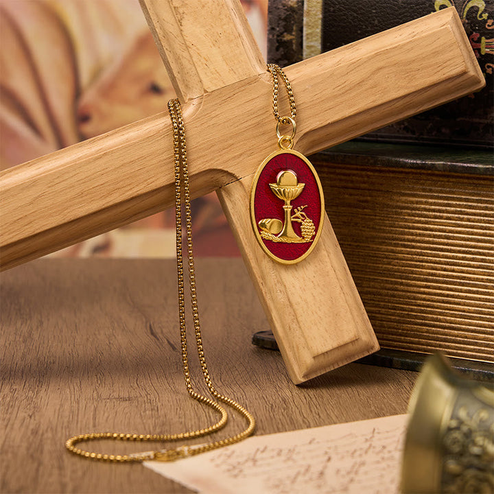 Red & Blue Eucharistic Chalice Necklace - Keep Your Faith Close