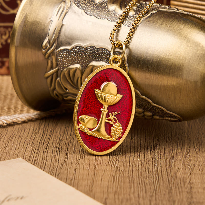 Red & Blue Eucharistic Chalice Necklace - Keep Your Faith Close