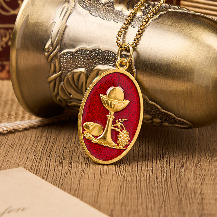 Red & Blue Eucharistic Chalice Necklace - Keep Your Faith Close