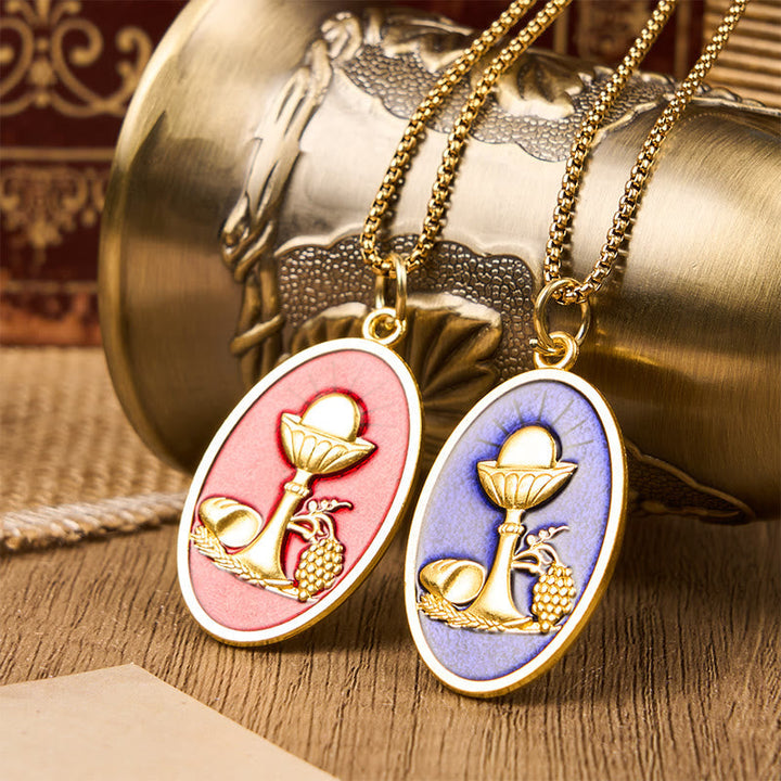 Red & Blue Eucharistic Chalice Necklace - Keep Your Faith Close
