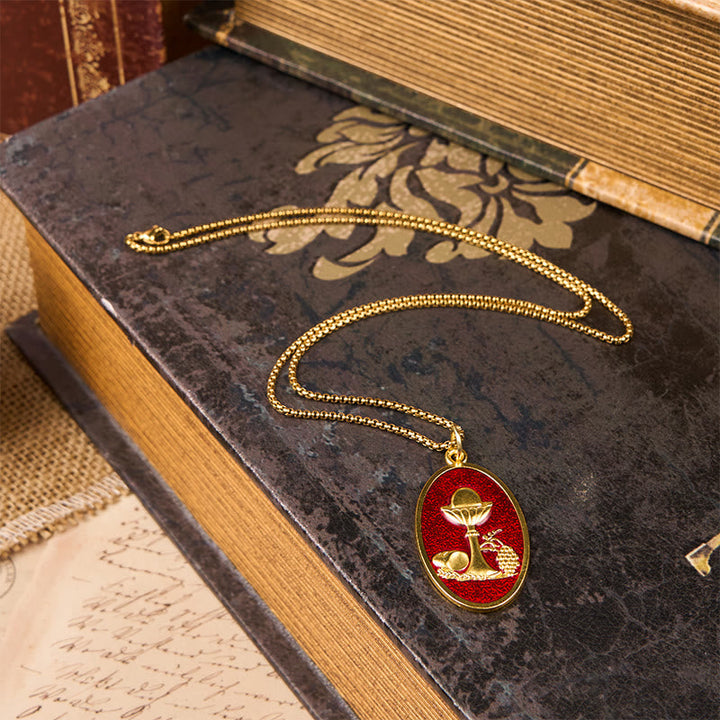 Red & Blue Eucharistic Chalice Necklace - Keep Your Faith Close