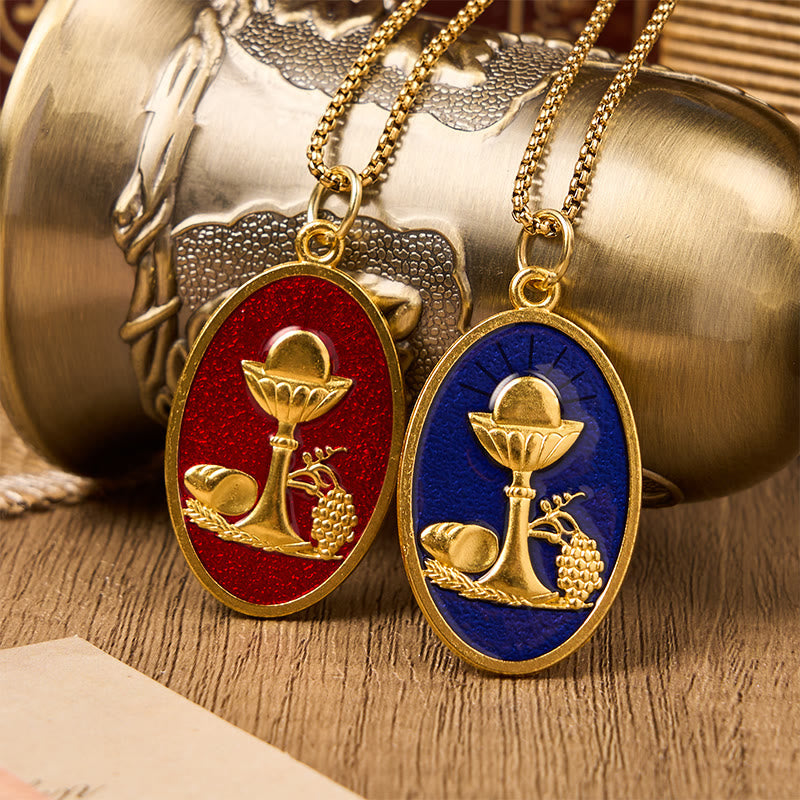 Red & Blue Eucharistic Chalice Necklace - Keep Your Faith Close