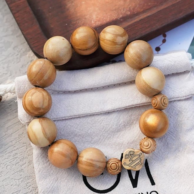 Olive Wood Bracelet Rose Rosary Portable Elastic Bracelet
